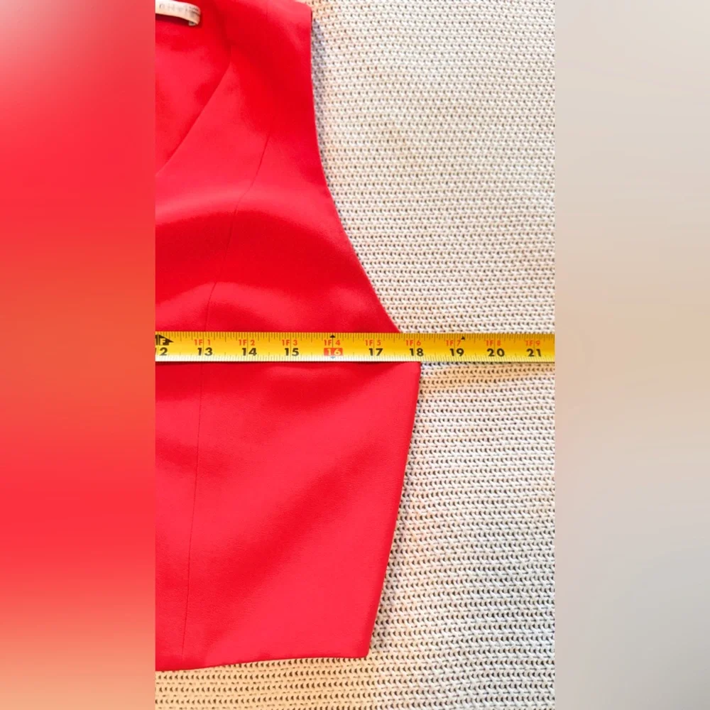ALICE + OLIVIA Plunging Red V-Neck Sleeveless Tank Crop Top